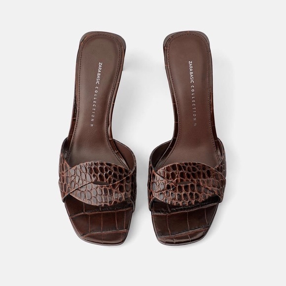brown croc mules